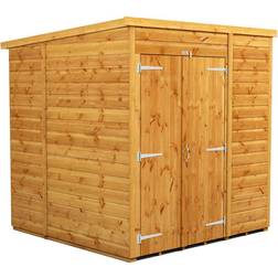 power Pent Roof Windowless Double Door Shed Golden (Building Area )