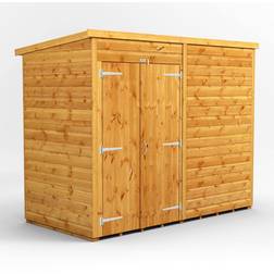 power Pent Roof Windowless Double Door Shed 8'x4' Golden (Building Area )