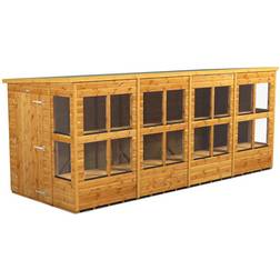 power Pent Roof Potting Shed 16'x6' Golden Brown (Building Area )