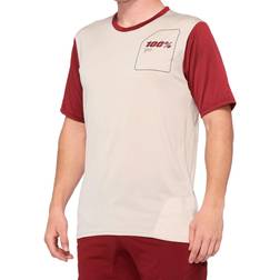 100% Velotrikot Ridecamp Herren - Beige/Rot