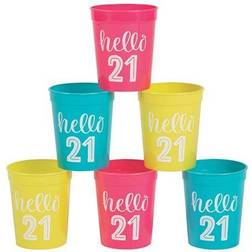 Fun Express 21st birthday plastic shot glasses, party supplies, 40 pieces