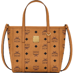 MCM Aren Top Zip Shopper Mini - Cognac