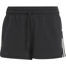 adidas Train Essentials Cotton 3-Stripes Pacer Shorts - Black/White