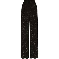 Dolce & Gabbana Flared branded stretch lace pants