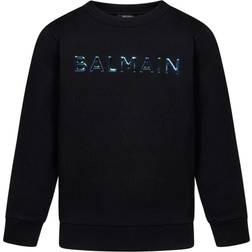 Balmain Metallic Flocked Sweatshirt - Sort