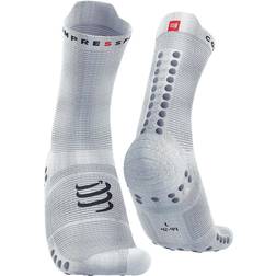 Compressport Pro Racing V4.0 Run High Socks Unisex - White/Alloy