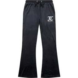 Juicy Couture Girl's Glitter Velour Flared Joggers - Black (480239-102)