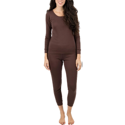 Leveret Women's Classic Pajamas - Brown