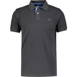 Gant Contrast Collar Regular Fit Polo Shirt - Dark Graphite