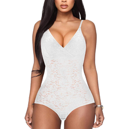 Brabic Lace Bodysuit - White