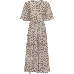 French Connection Eva Verona Crepe Midi Dress - Classic Cream Multi