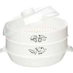 BigBuy Home Double Steamer Microwave Kitchenware 22.5cm
