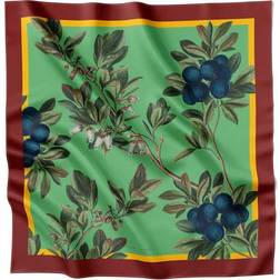 Flora Danica Denmark Burgundy Blueberries sidenscarf