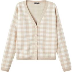 Name It Check Knit Cardigan - Turtledove (13208344)