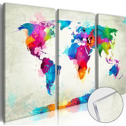 Artgeist Billede akrylglas World Map: An Explosion Plakat