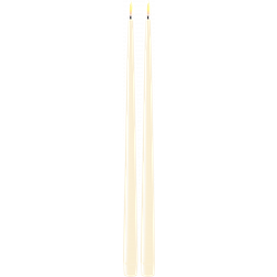 Deluxe Homeart LED Taper Candle Shiny 2,2x38 cm 2 st Vit LED-ljus