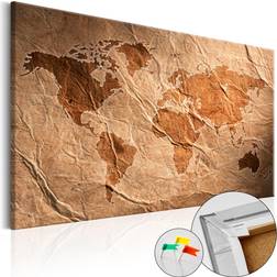 Artgeist Paper Map Verdenskort gammelt papir look trykt kork Plakat