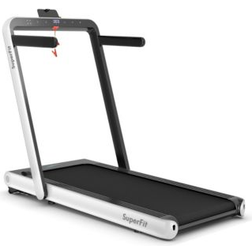 Costway 4.75HP 2 In 1 Folding Treadmill White White