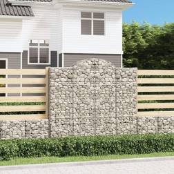 vidaXL Buede Gabionkurve 200 x 50 x 180 cm Galvaniseret Jern Set of 3 Krukke