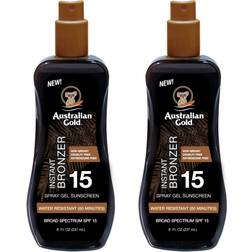 Australian Gold Spray Gel Sunscreen with Instant Bronzer SPF15 237ml 2-pack