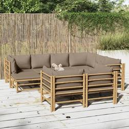 vidaXL 10 taupe Loungeset, Bord inkl. 2 Stolar