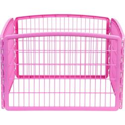 Iris Pink Four Panel Pet Containment Exercise Pen without Door, 23.6" X 35.3" X