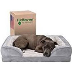 FurHaven Large Orthopedic Dog Bed Perfect Comfort Plush Waves Sofa-Style