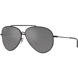 Ray-Ban Aviator Reverse Black Frame Silver Lenses 59-11