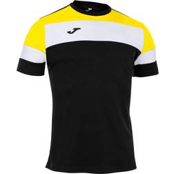 Joma Men's Crew IV Short Sleeve T-Shirts - Black/Yellow