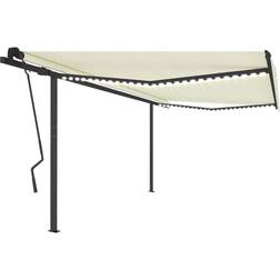 vidaXL Manual Retractable Awning with 4.5x3.5 Cream