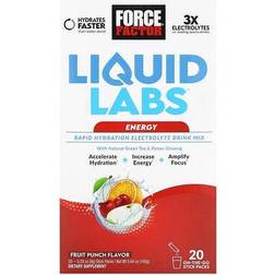 Force Factor Liquid Labs Energy Rapid Hydration Electrolyte Drink Mix Fruit