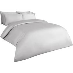 Highams 220 Thread Count Hotel Duvet Cover Silver, Grey