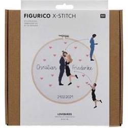 Rico Valentines day cross stitch embroidery started kit couples diy gift lovebirds