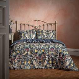 Edinburgh Weavers Liberty Floral Birds Luxury Duvet Cover Blue