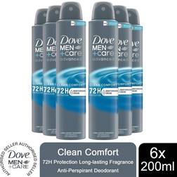 Dove Anti-Perspirant Men+Care Advanced Clean Comfort 72H Protection Deo, 200Ml, 6