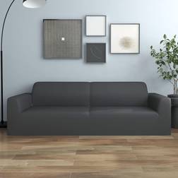 vidaXL Elástica Sillón de 3 Plazas Poliéster Jersey Salón Color Funda de Sofá Suelta Gris