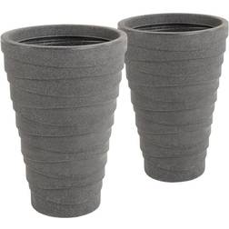 Charles Bentley Pair of Tall Trojan Round Plant Pot Set of 2