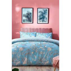 Furn Colony Palm Botanical Paradise Duvet Cover Blue, Pink, Yellow, Black, White