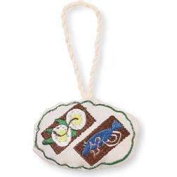 ferm LIVING Cph Embroidered Ornament Open Sandwich Beige Juletræspynt