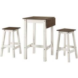 White Wood Bar Drop Leaf Dash Dining Set