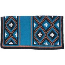 Tough-1 Sequoyah Wool Saddle Blankets Turquoise, White, Black, Orange