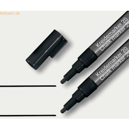 Sigel Kreidemarker 20 Rundspitze 1-2mm schwarz 2 Stück