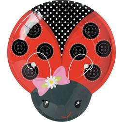 Fun Express Little ladybug paper dinner plates 8 ct. party supplies 8 pieces