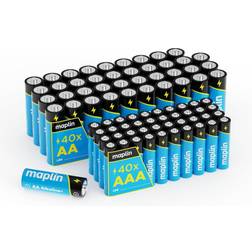 Maplin 40x aa lr6 40x aaa lr03 extra long life 1.5v high performance alkaline