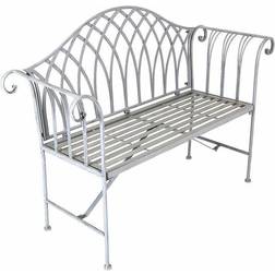 Charles Bentley Iron Curved Armrest Garden Bench
