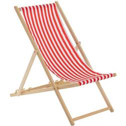 Harbour Housewares Wooden Folding Garden Sun Lounger Deck