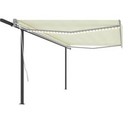 vidaXL Manual Retractable Awning with 5x3 Cream