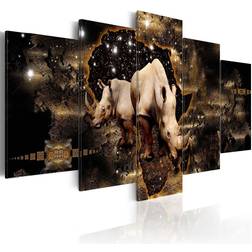 Artgeist Billede Golden Rhino Ramme 100x50cm