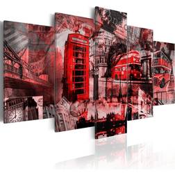 Artgeist London collage Sort/hvid billede Ramme 5stk