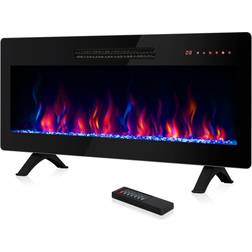 Belleze 36" Electric Fireplace, 1400 W Wall Mounted/ Freestanding Black 36 Inch Black